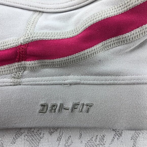 Nike Dri-Fit Racerback Sports Bra Gray with Pink Trim Size M - Picture 5 of 9
